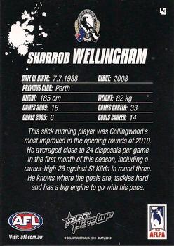 2010 Select AFL Prestige - Promos #43 Sharrod Wellingham Back